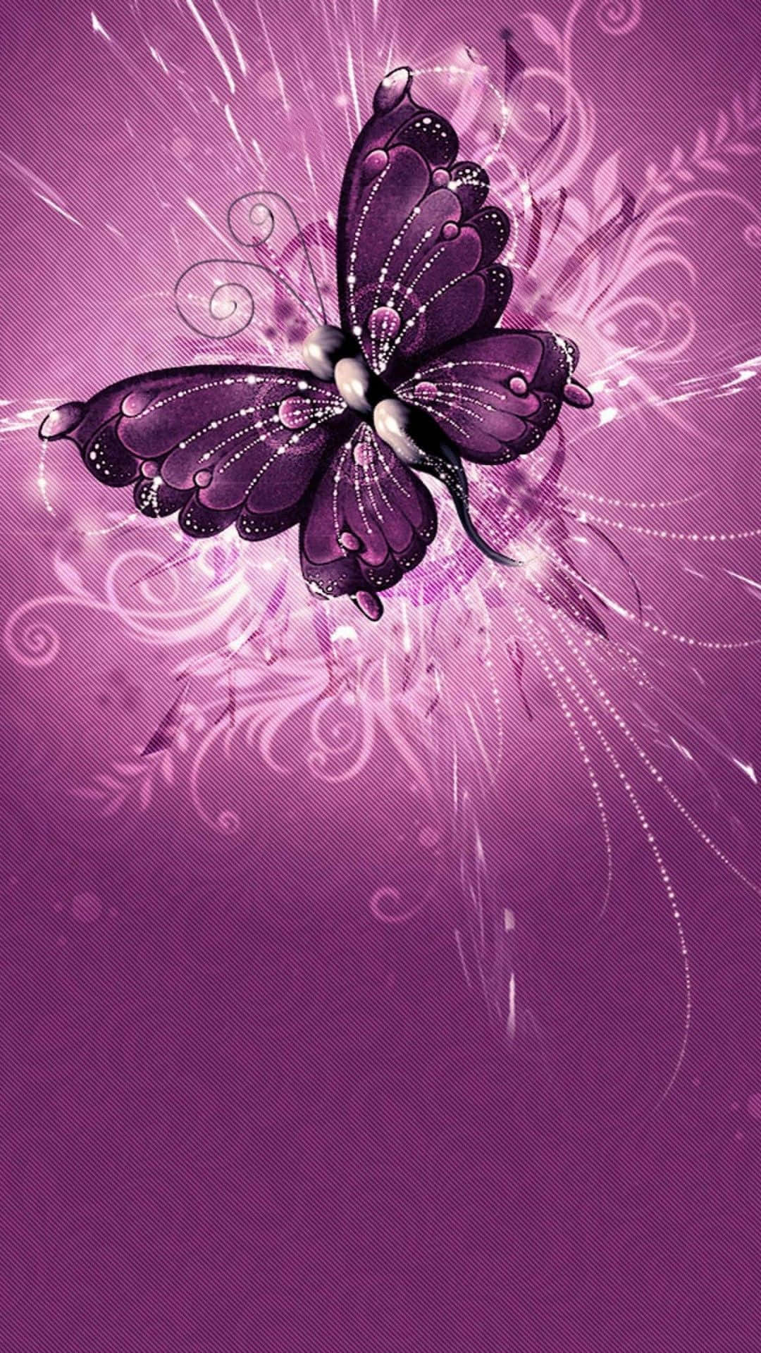 cute purple butterfly, purple butterfly, jeweled wings, Full HD Phone Wallpaper