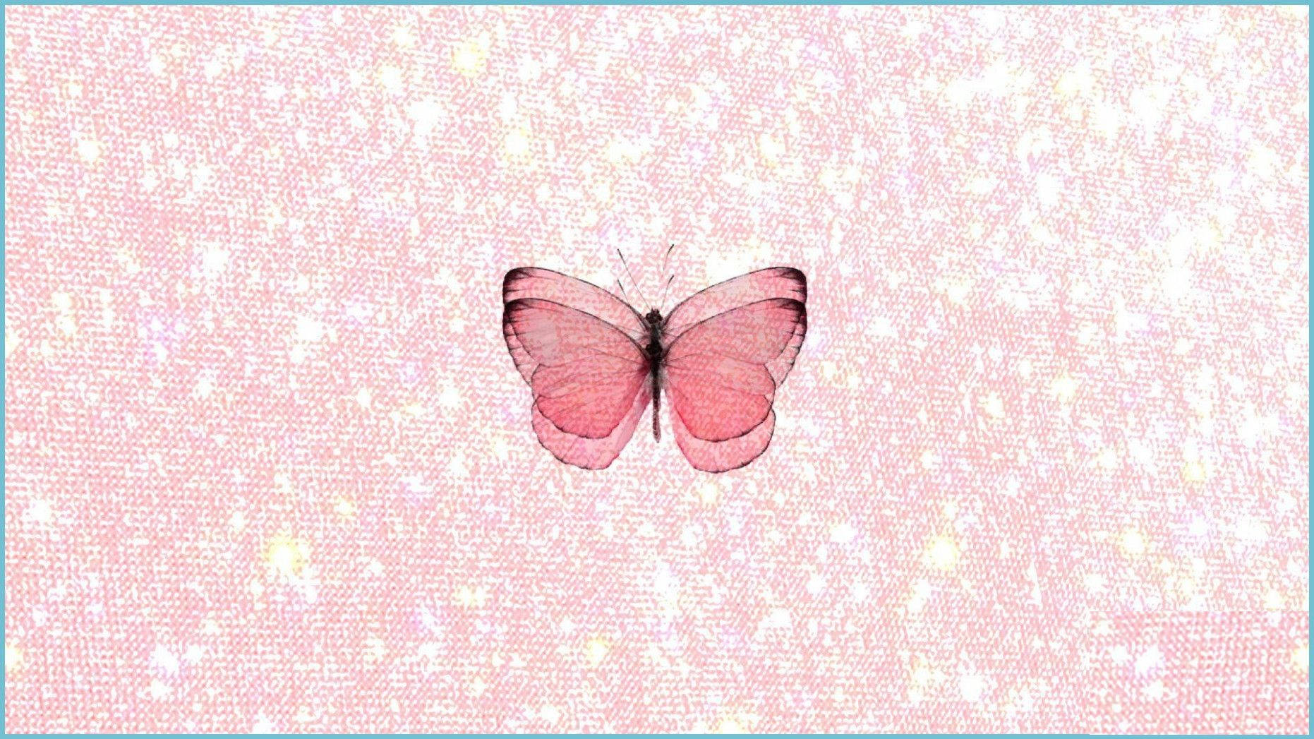 pastel butterfly, sparkling pink pastel butterfly, textured pastel pink background, HD Desktop Wallpaper