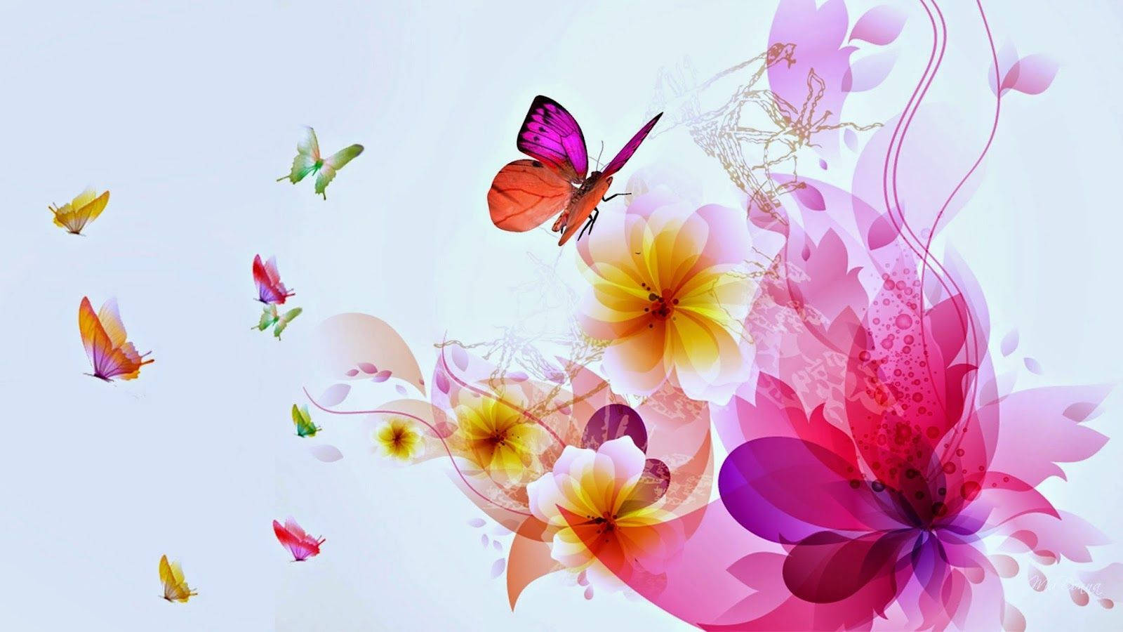 butterfly, pastel gradient background, digital butterflies, HD Desktop Wallpaper
