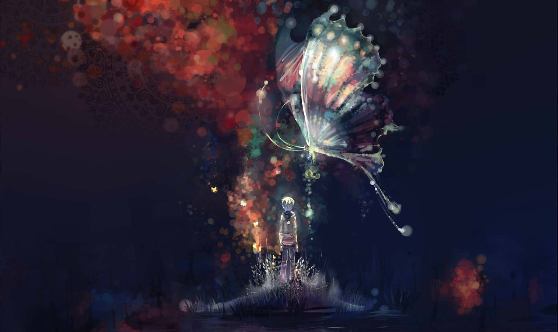 butterfly, glowing, translucent, Full HD Desktop Wallpaper