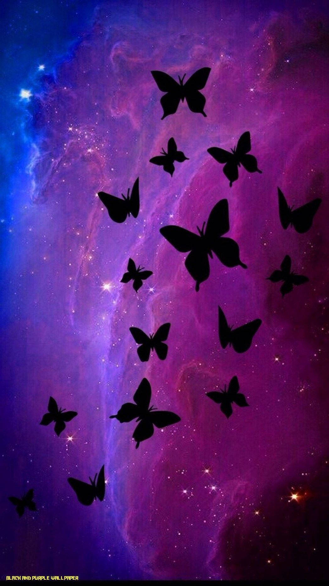 Purple Butterfly iPhone Background, butterflies, cosmic nebula, HD Phone Wallpaper