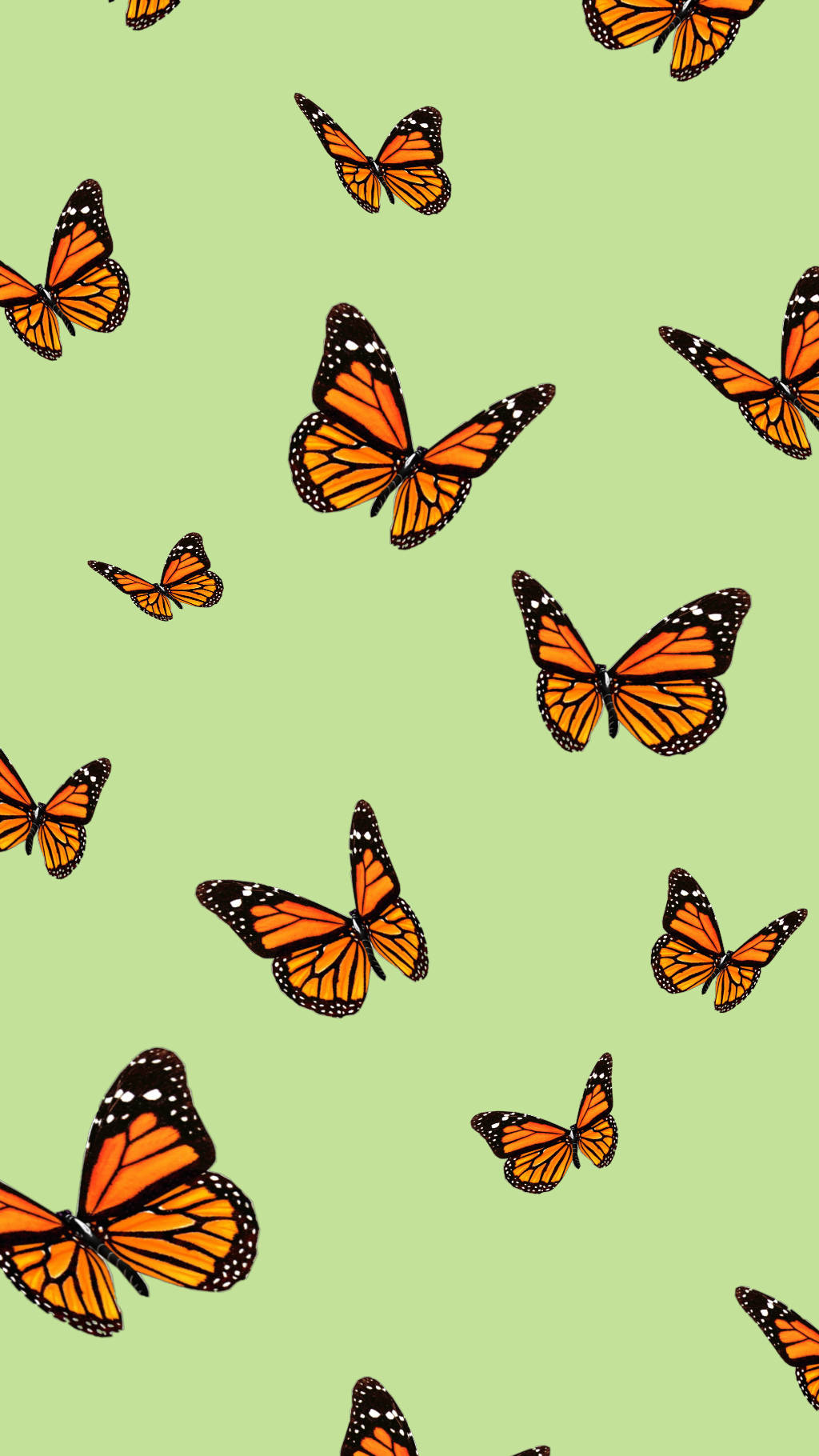 monarch butterflies, soft mint green background, repeating pattern, HD Phone Wallpaper