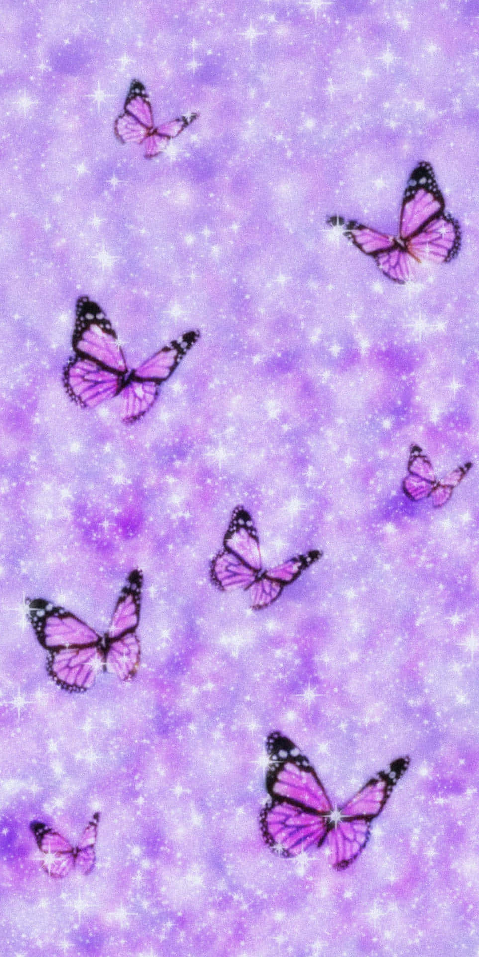 purple butterfly iPhone, purple butterflies, black edges, Full HD Phone Wallpaper