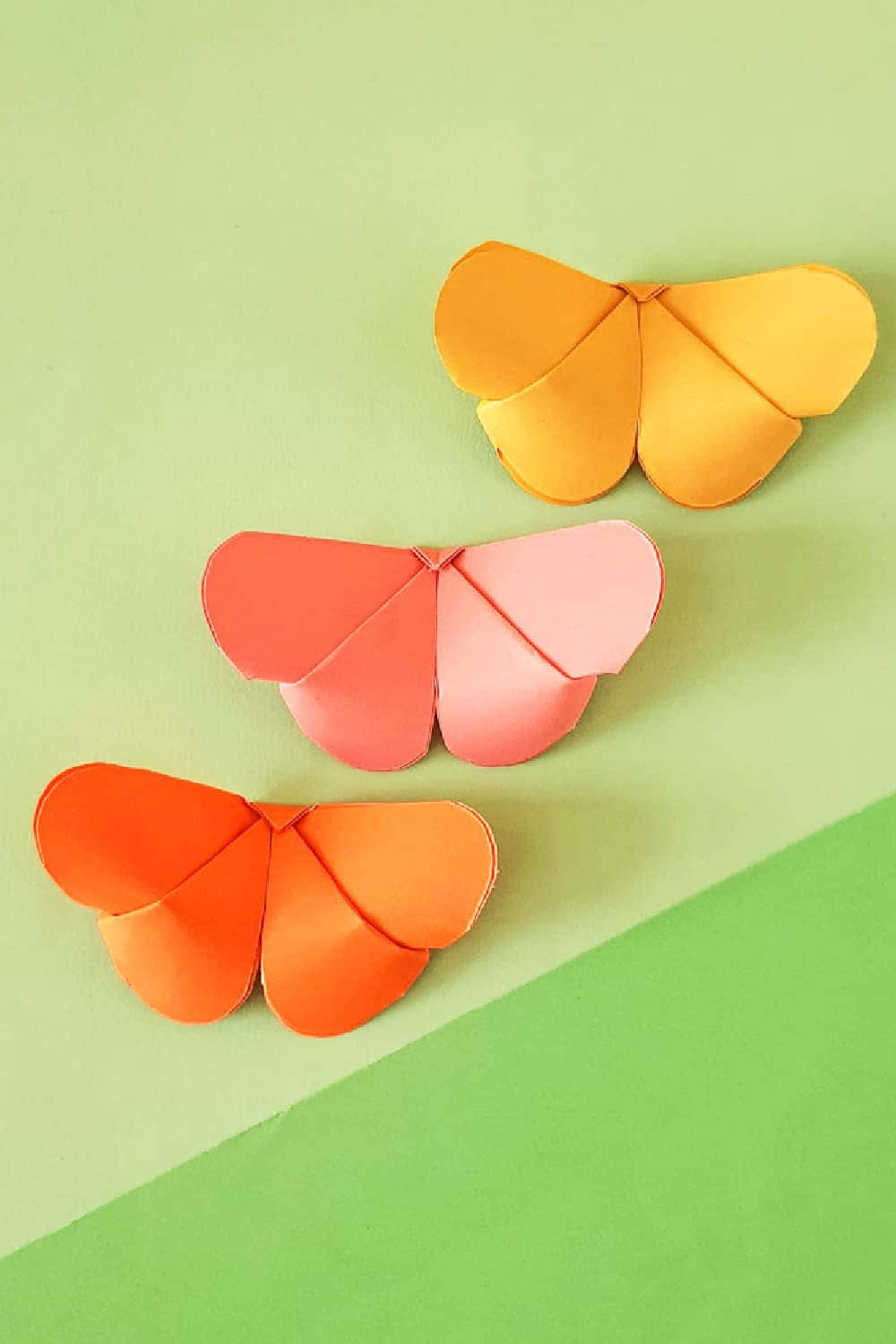 butterfly origami, orange, pink, HD Phone Wallpaper