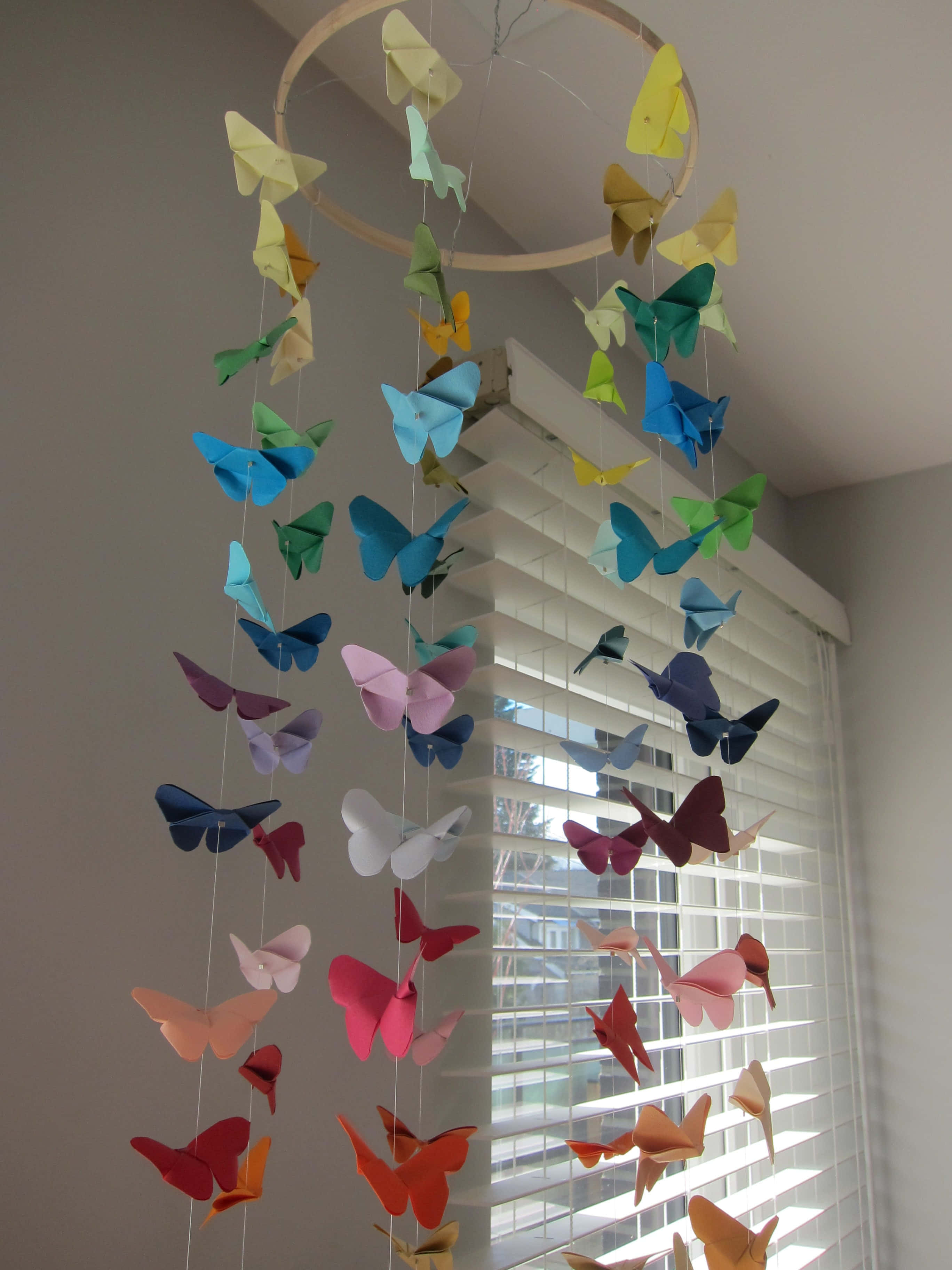 butterfly origami, rainbow, paper butterflies, 2K Phone Wallpaper
