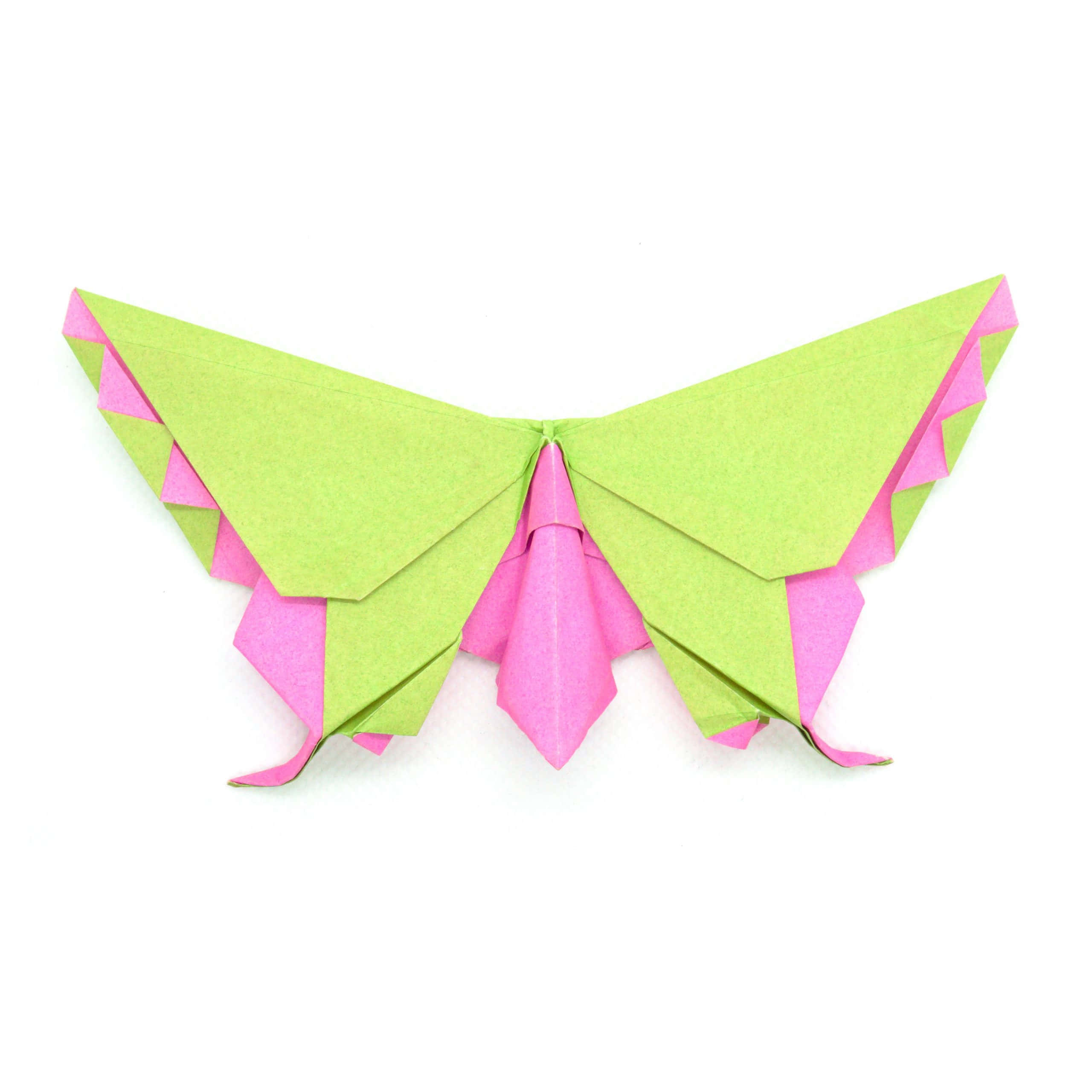butterfly origami, lime green, hot pink, 2K Desktop Wallpaper
