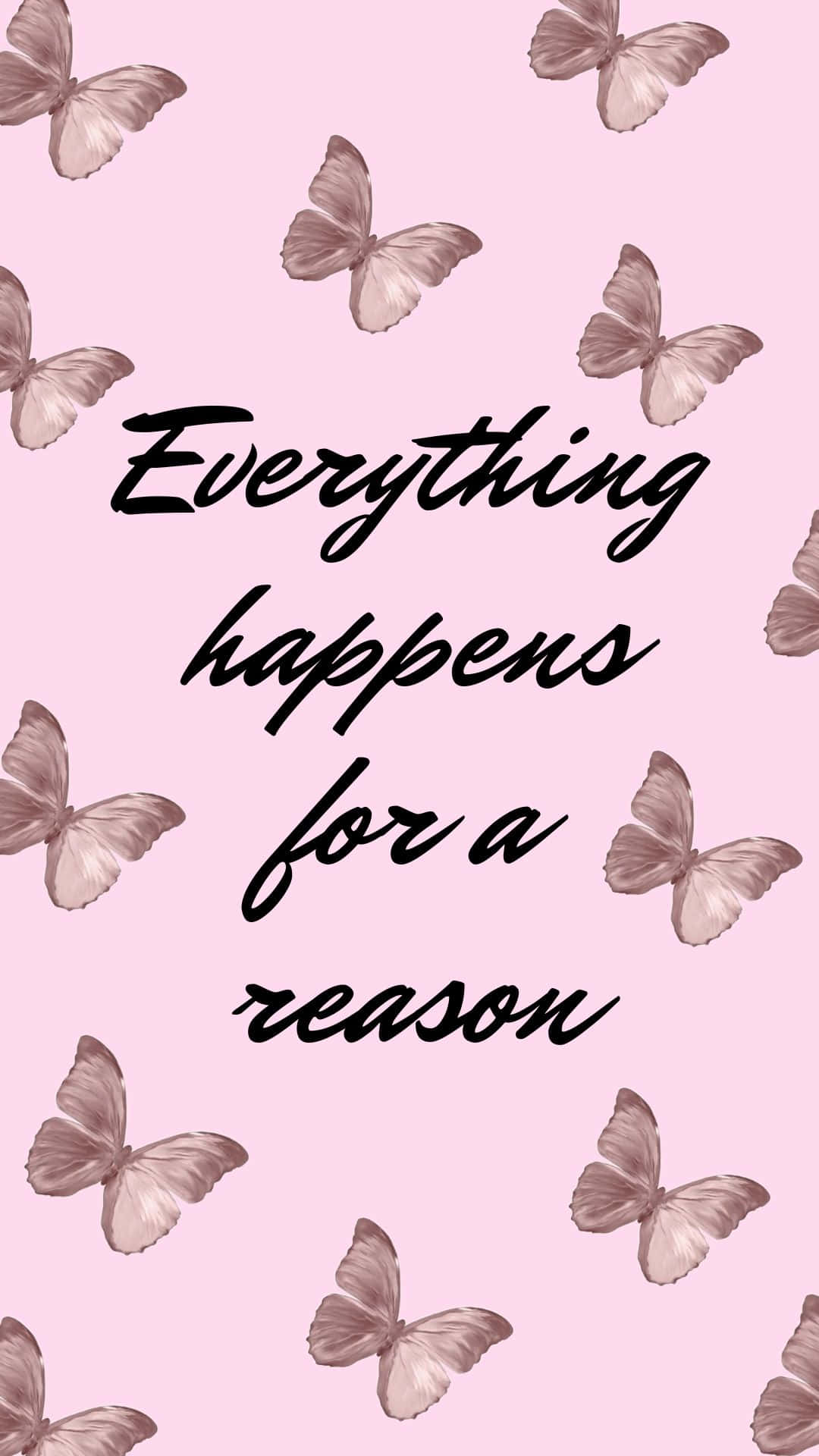 butterfly quotes, pink background, beige butterflies, Full HD Phone Wallpaper