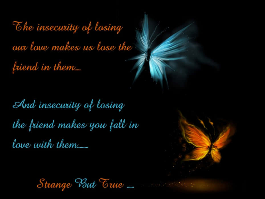 butterfly quotes, blue, orange, SD Desktop Wallpaper