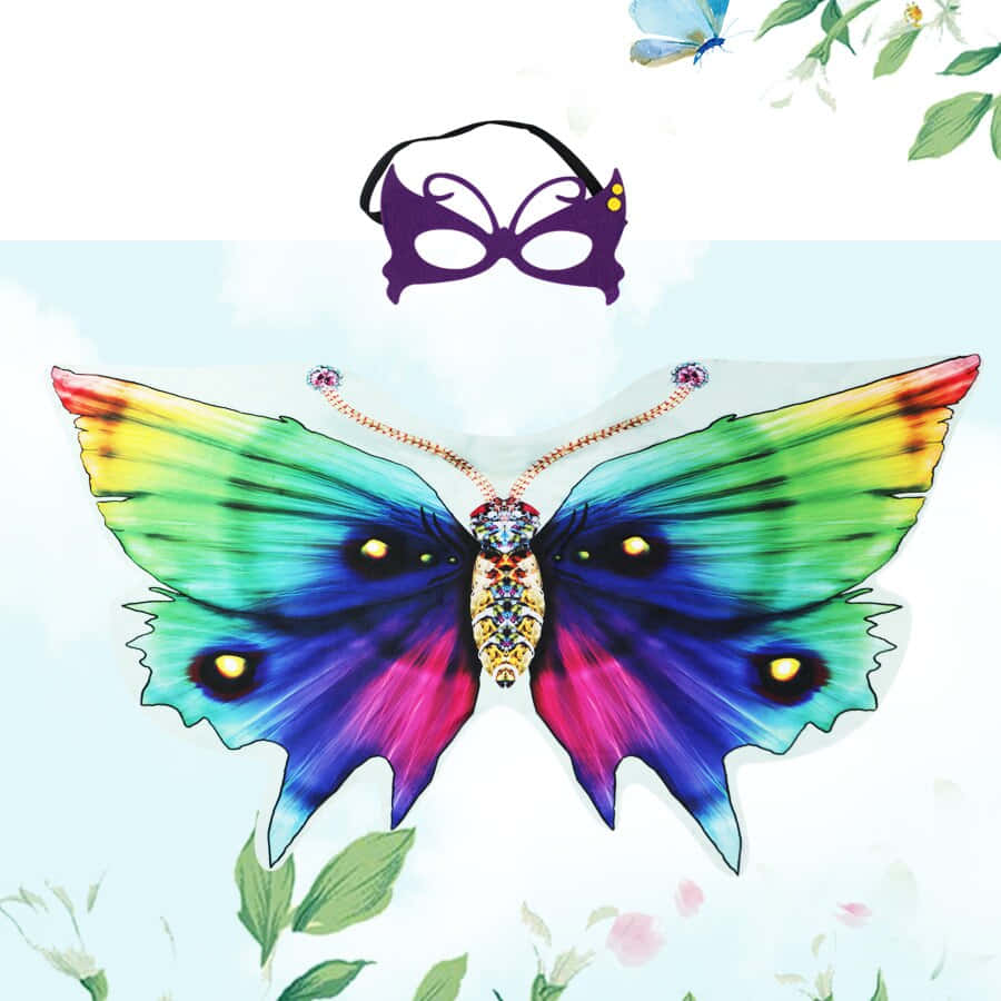 Butterfly Wing Dress, rainbow butterfly, jeweled body, SD Desktop Wallpaper