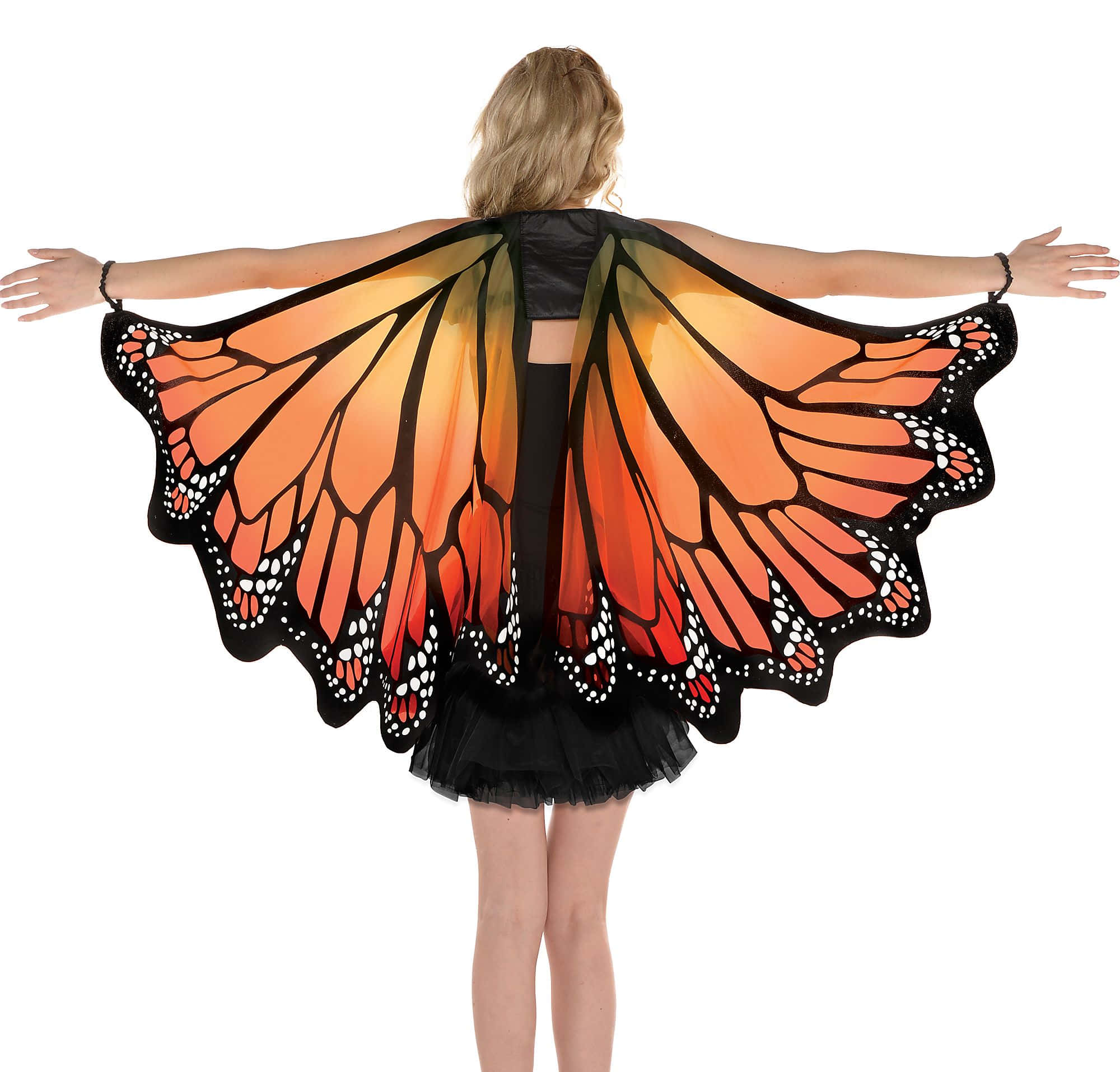 butterfly wing dress, monarch butterfly wings, orange black and white patterns, Full HD Desktop Wallpaper