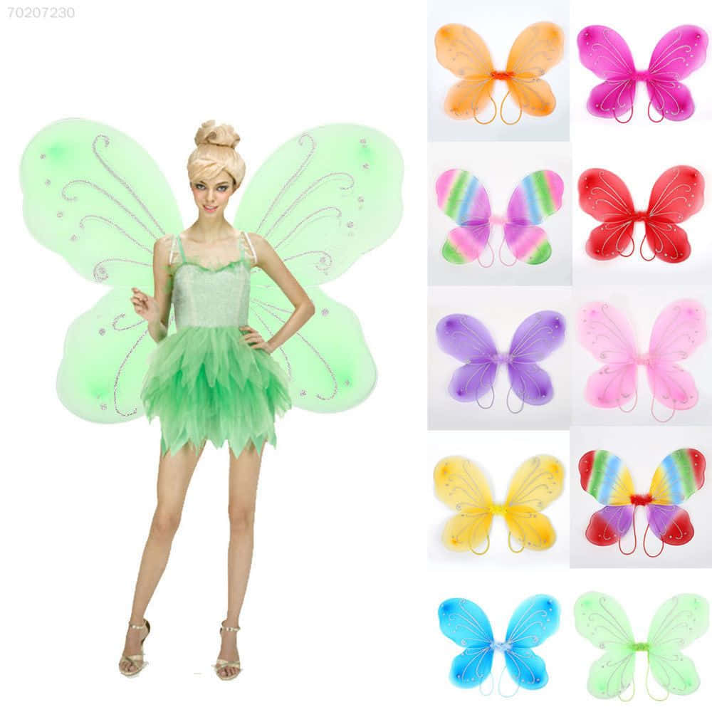 butterfly wing dress, green fairy costume, glittery wings, SD Desktop Wallpaper