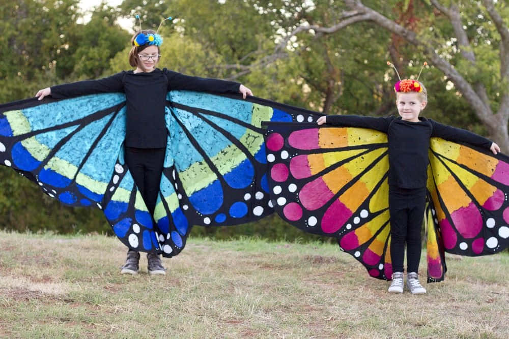 Butterfly Wing Dress, children, vibrant butterfly costumes, SD Desktop Wallpaper