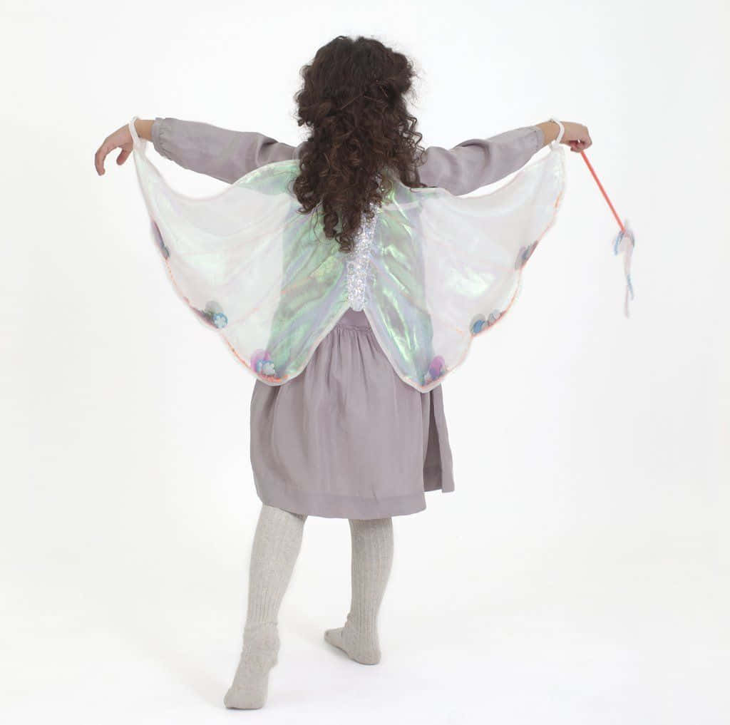 Butterfly Wing Dress, lavender dress, shimmering iridescent fairy wings, SD Desktop Wallpaper