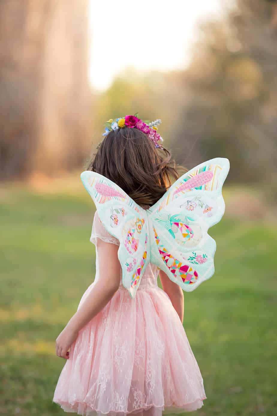 butterfly wing dress, pink dress, floral fairy wings, HD Phone Wallpaper