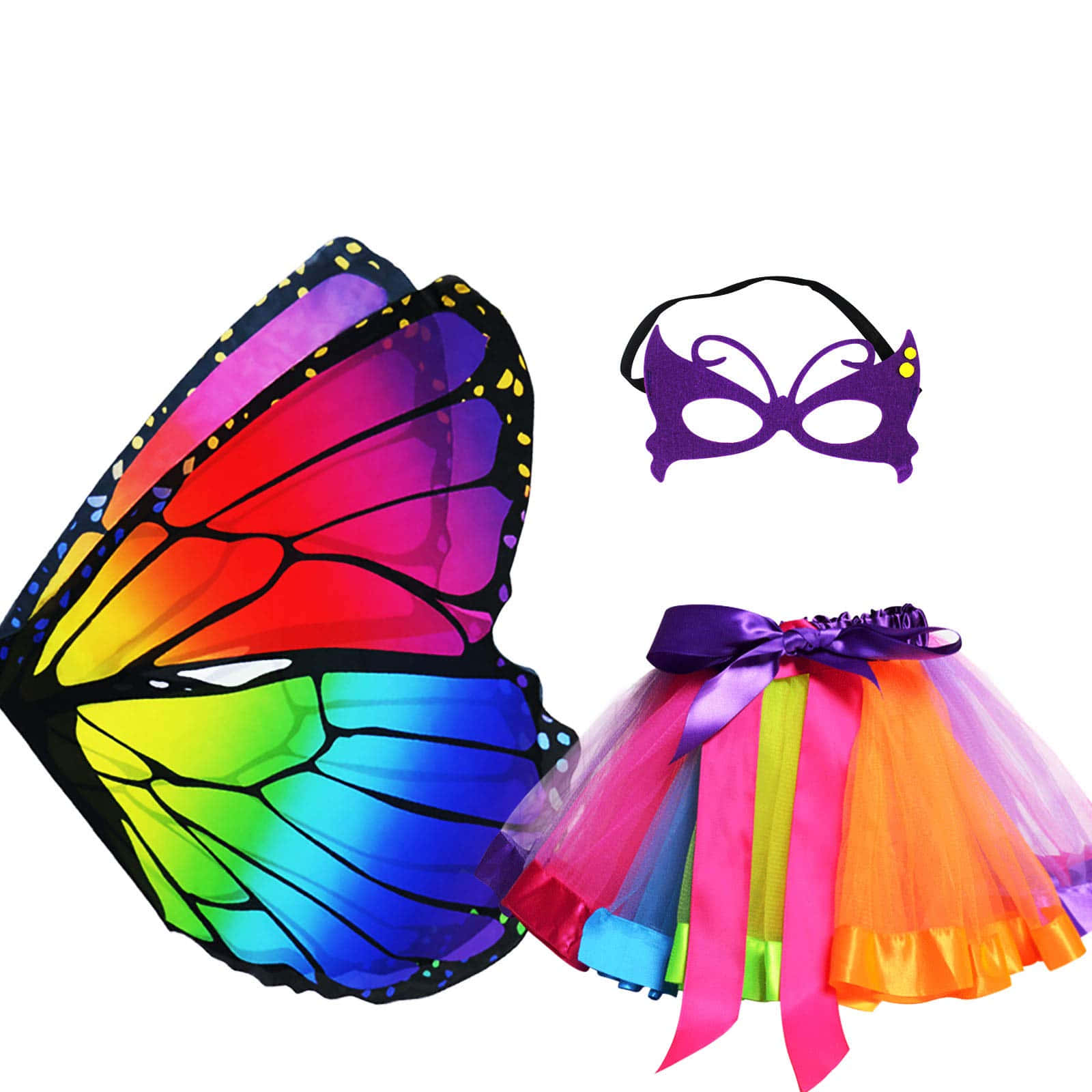 butterfly wing dress, rainbow butterfly wings, tutu costume, HD Desktop Wallpaper