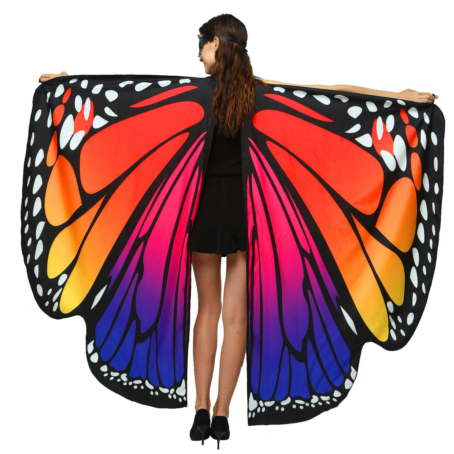 butterfly wing dress, monarch butterfly wingscape, vibrant multicolored, HD Desktop Wallpaper