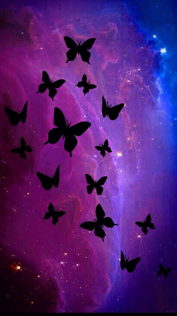 purple butterfly, cosmic nebula, purple starlight, HD Phone Wallpaper