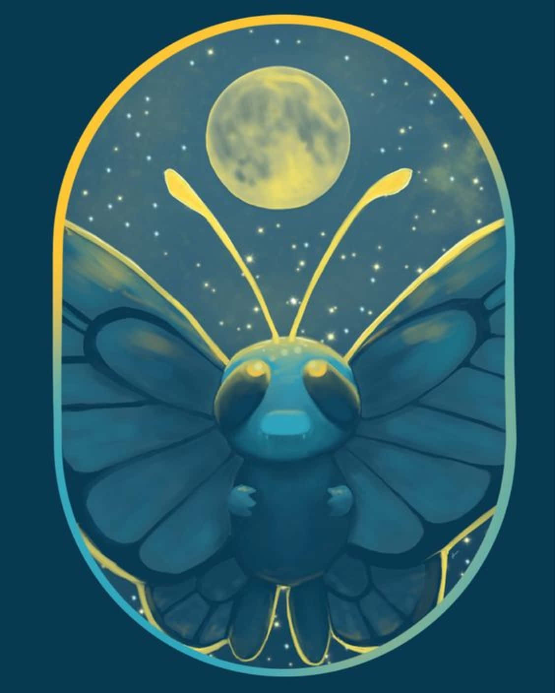 Butterfree, glowing yellow antennae, eyes, HD Phone Wallpaper