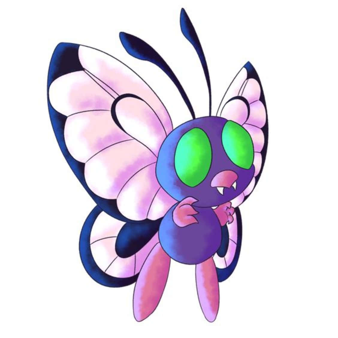 Butterfree, purple body, green eyes, SD Desktop Wallpaper