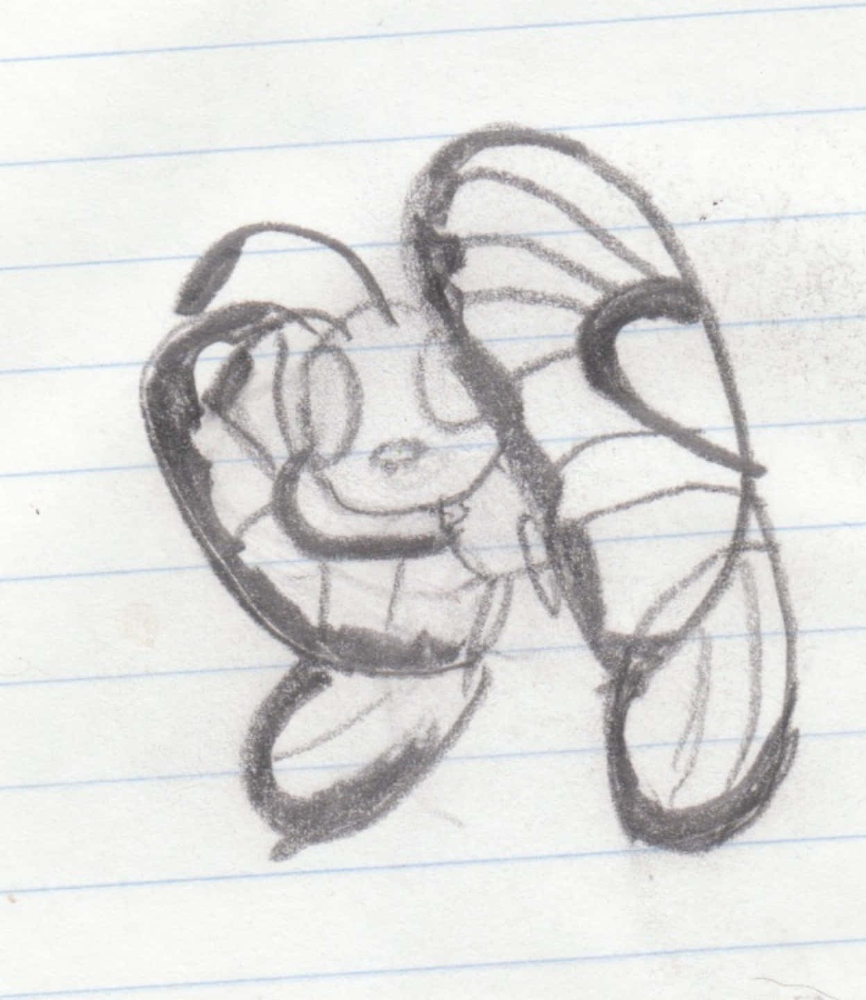 Butterfree, pencil sketch, cartoonish creature, HD Phone Wallpaper