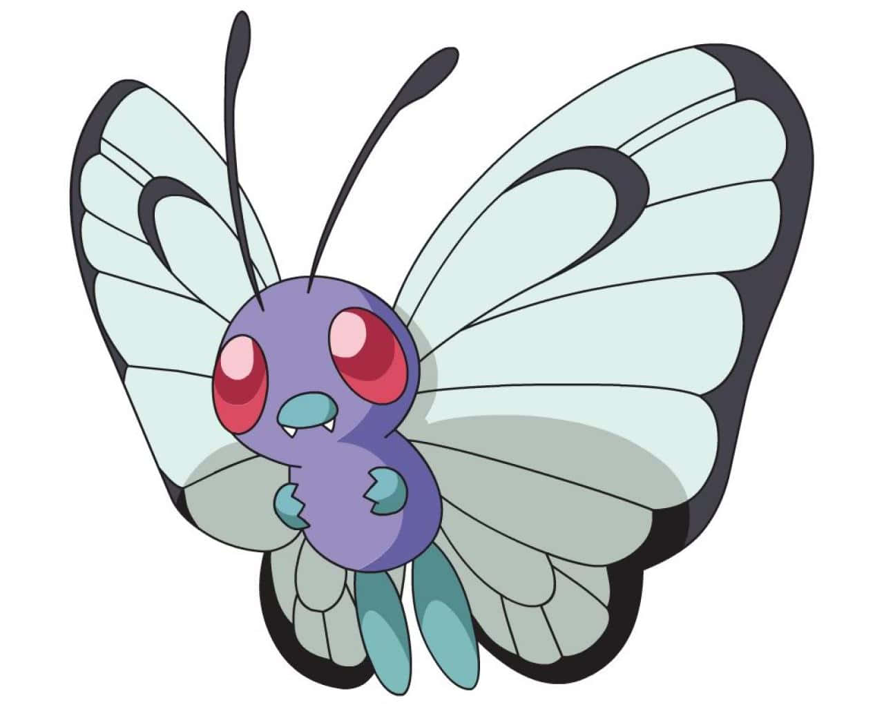 Butterfree, white art, purple body, HD Desktop Wallpaper