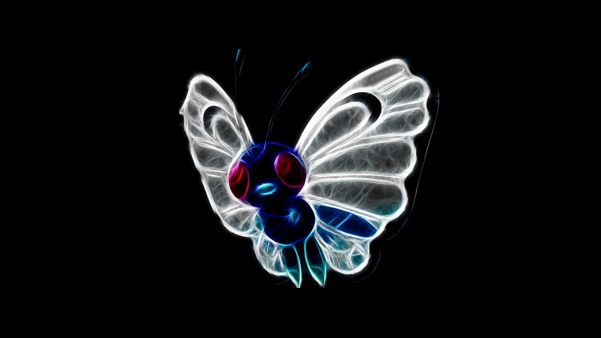 Glowing Butterfree, neon butterfly, translucent wings, Full HD Desktop Wallpaper