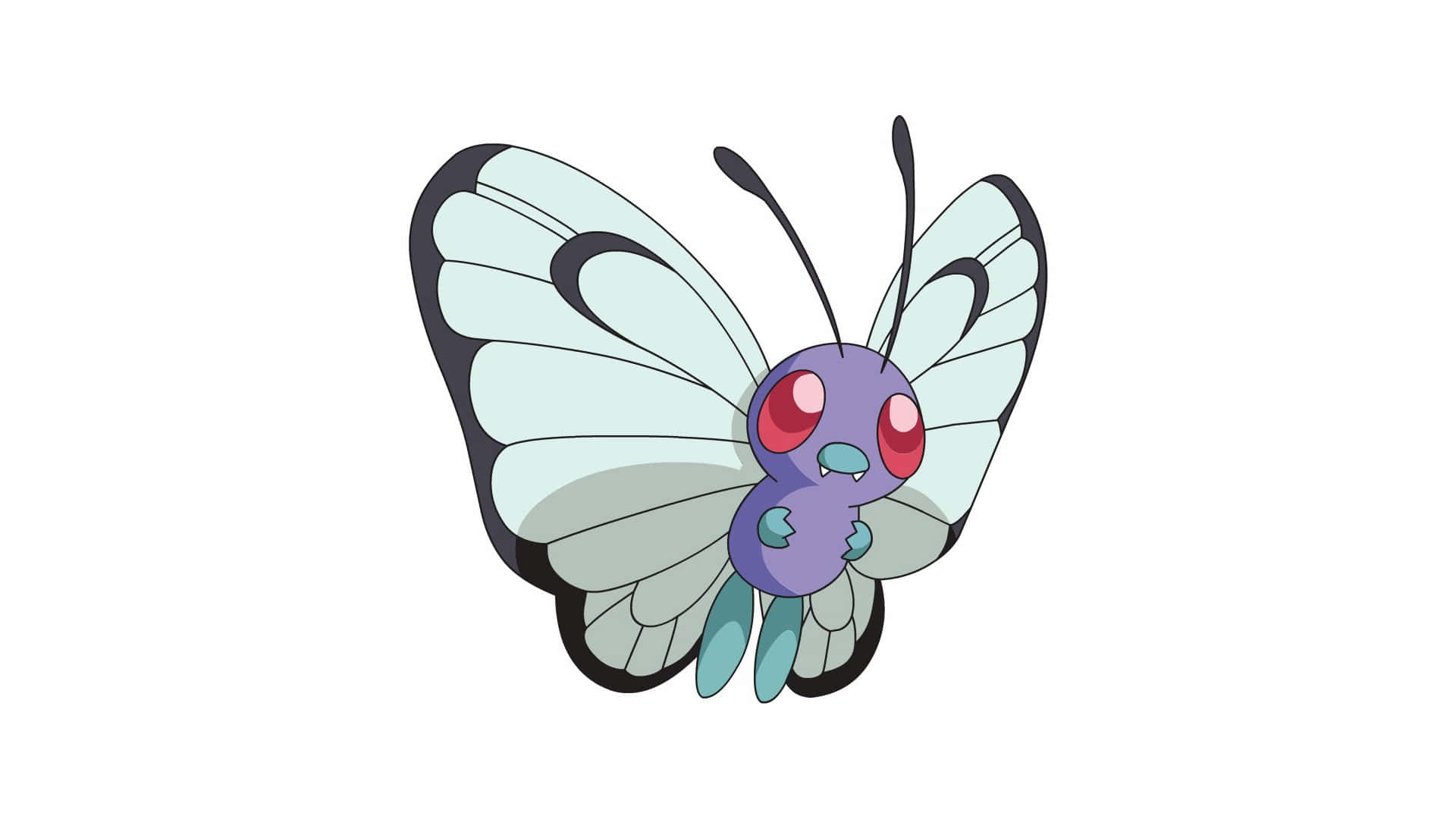Butterfree, purple body, red eyes, Full HD Desktop Wallpaper