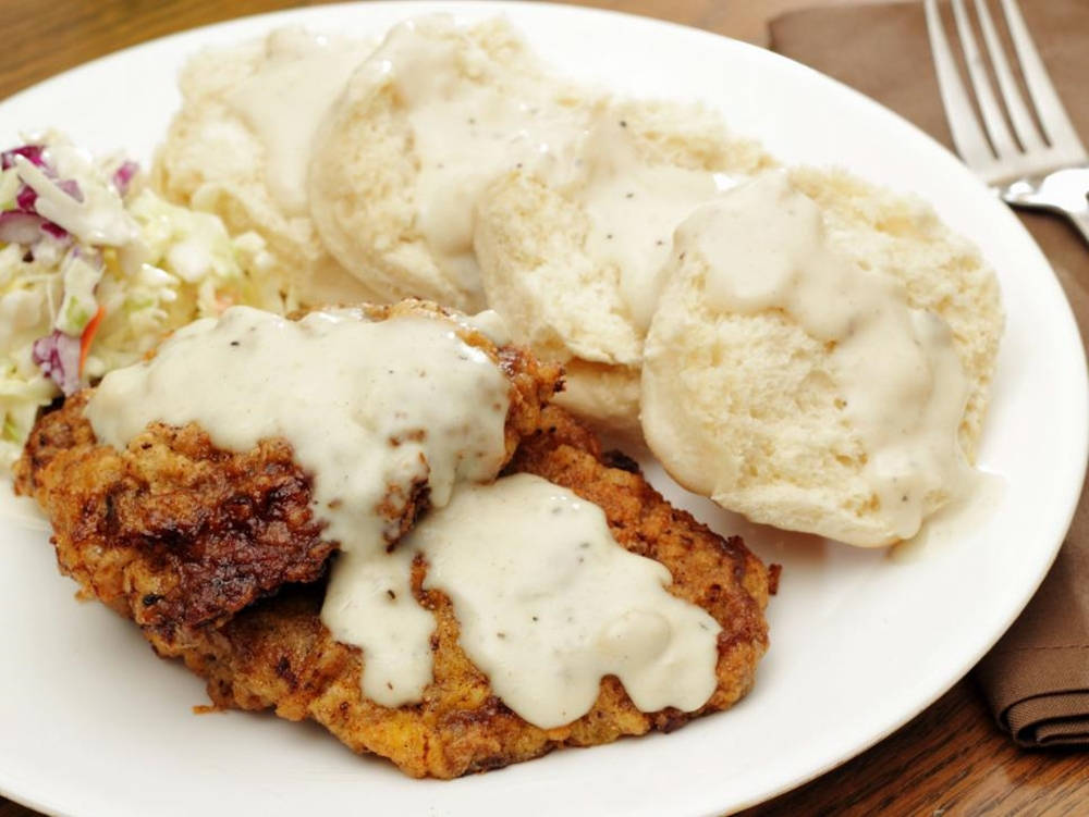 buttermilk sauce, crispy fried chicken, creamy gravy, SD Desktop Wallpaper