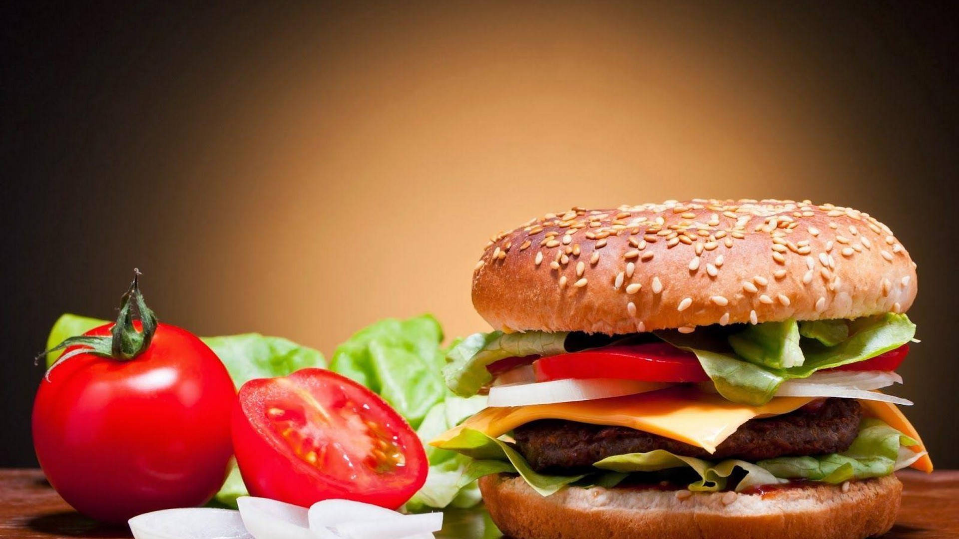 buttermilk, hamburger bun, sesame seed burger, Full HD Desktop Wallpaper