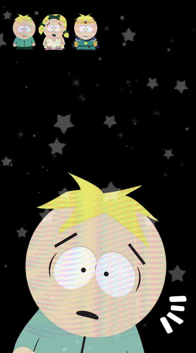 Butters, South Park, starry black sky, SD Phone Wallpaper