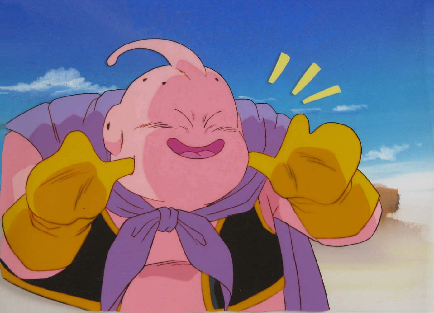 Buu Saga, pink anime character, purple scarf, HD Desktop Wallpaper