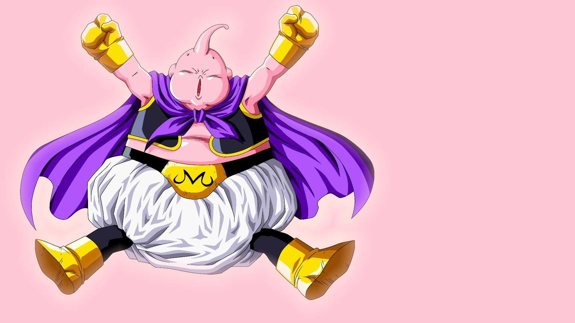 Buu, pink-skinned anime character, purple cape, Full HD Desktop Wallpaper