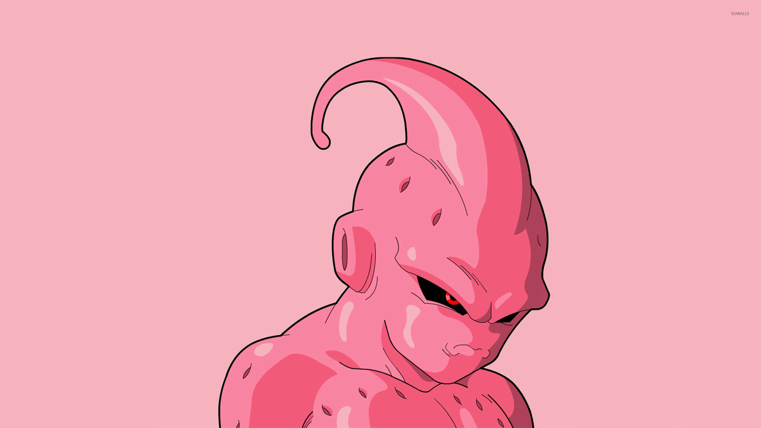Buu, pink-skinned, curved horn, 2K Desktop Wallpaper