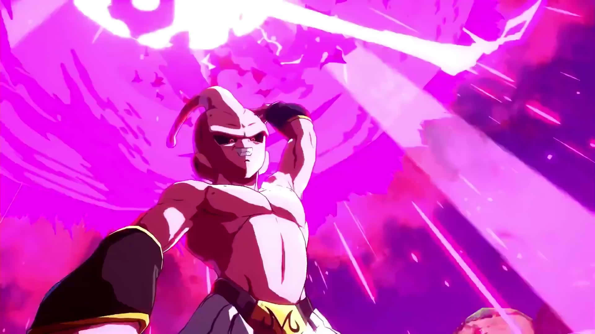 Buu, muscular anime character, horned mask, Full HD Desktop Wallpaper