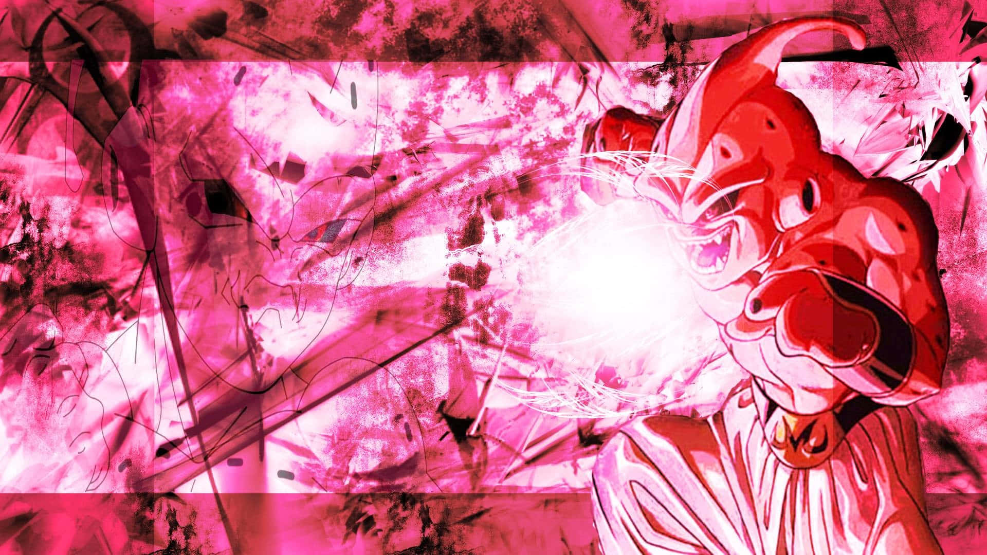 Buu, red dragon, glowing energy blast, Full HD Desktop Wallpaper