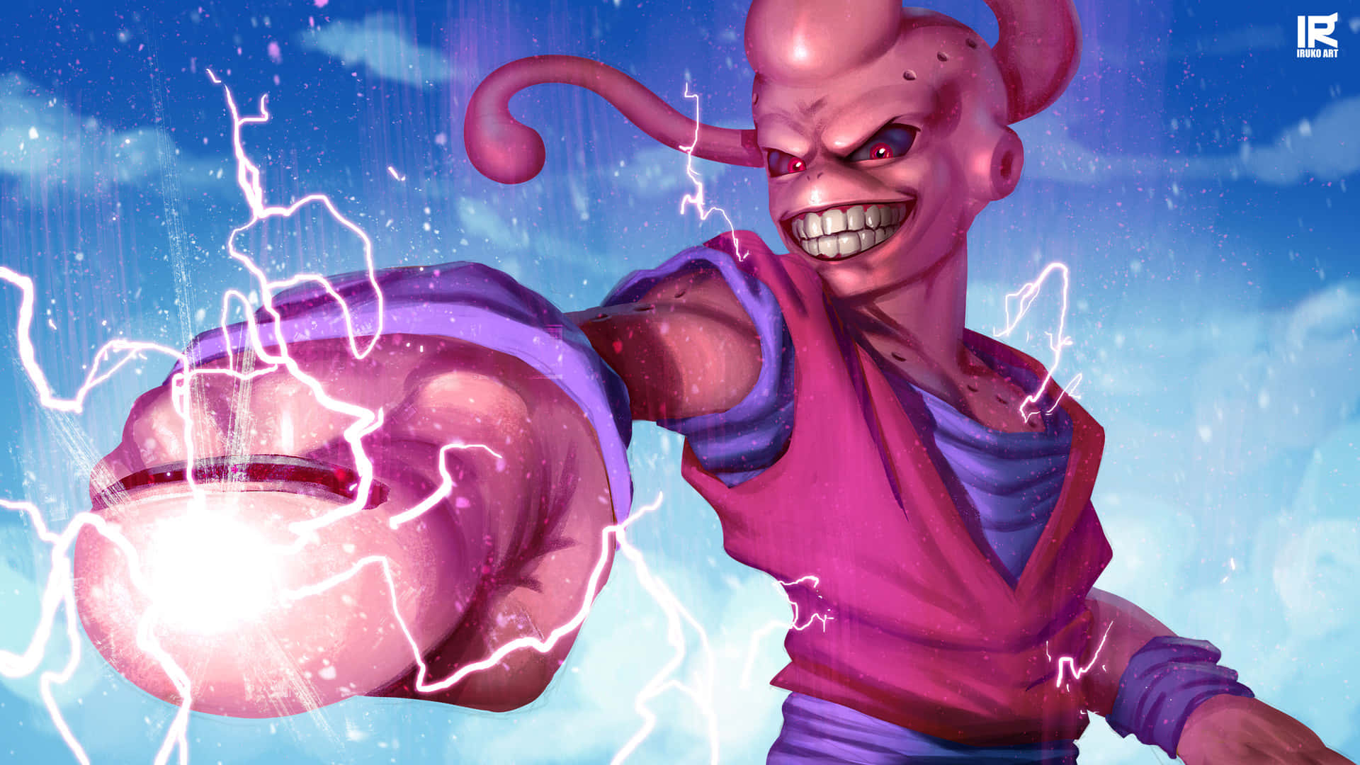 Buu, pink-skinned, horns, Full HD Desktop Wallpaper