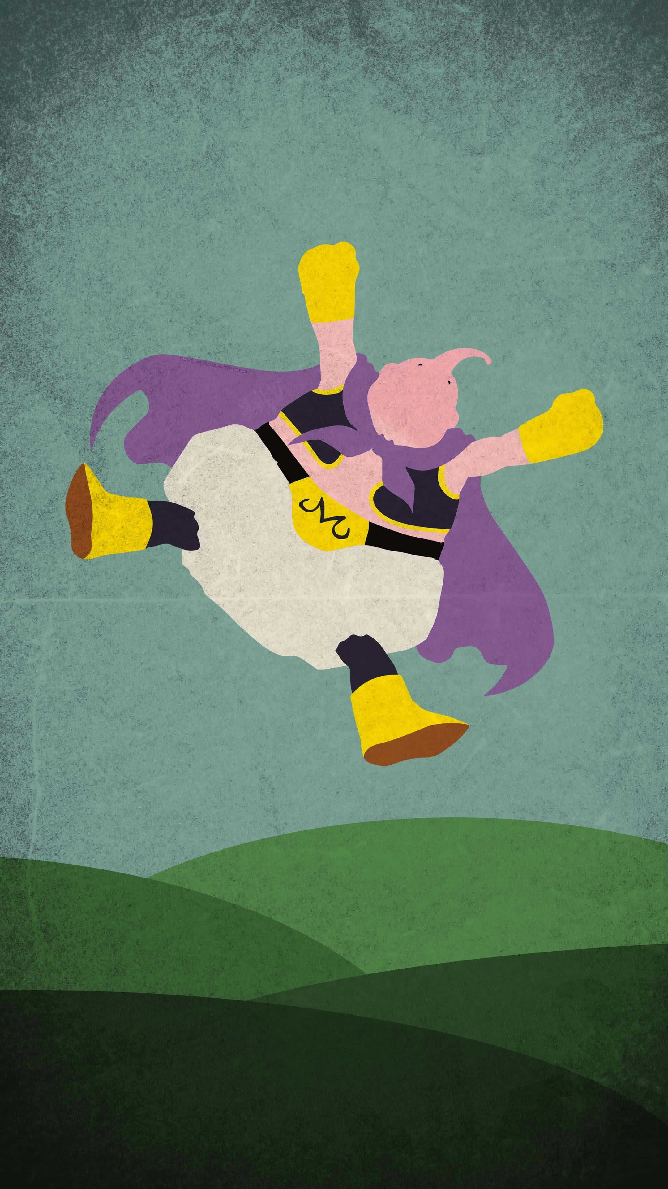 Buu, pink elephant superhero, purple cape, 4K Phone Wallpaper