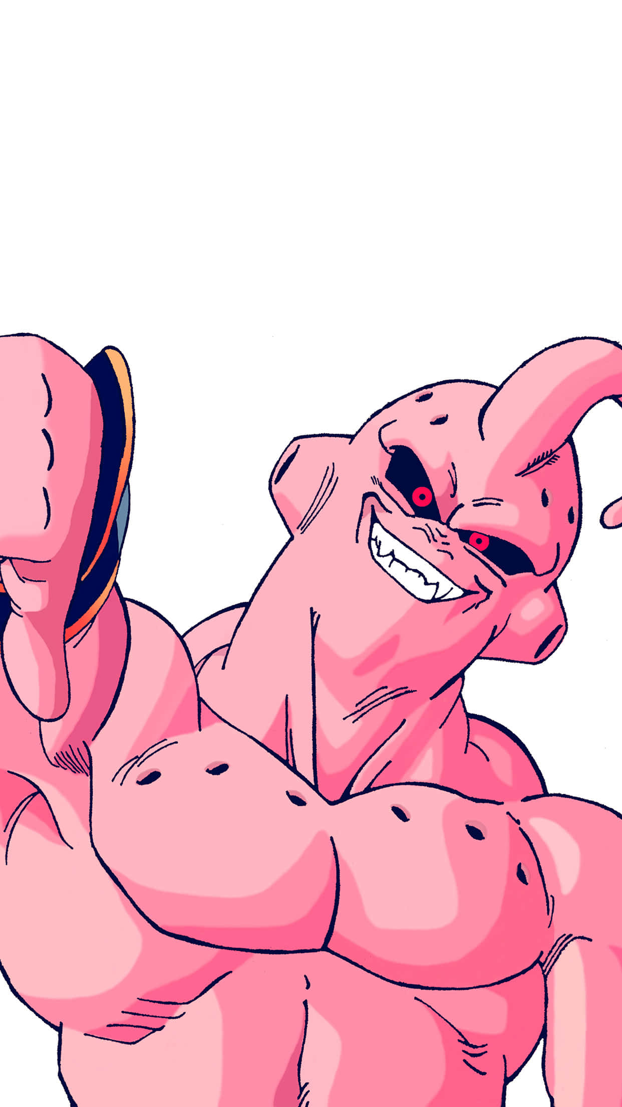 Buu, pink anime character, red eyes, Full HD Phone Wallpaper