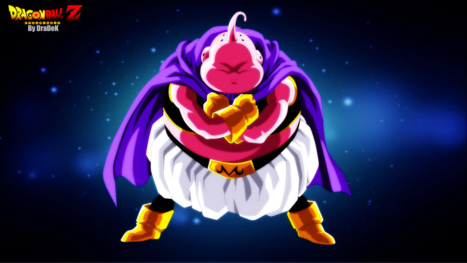 Buu, pink-skinned, purple cape, HD Desktop Wallpaper