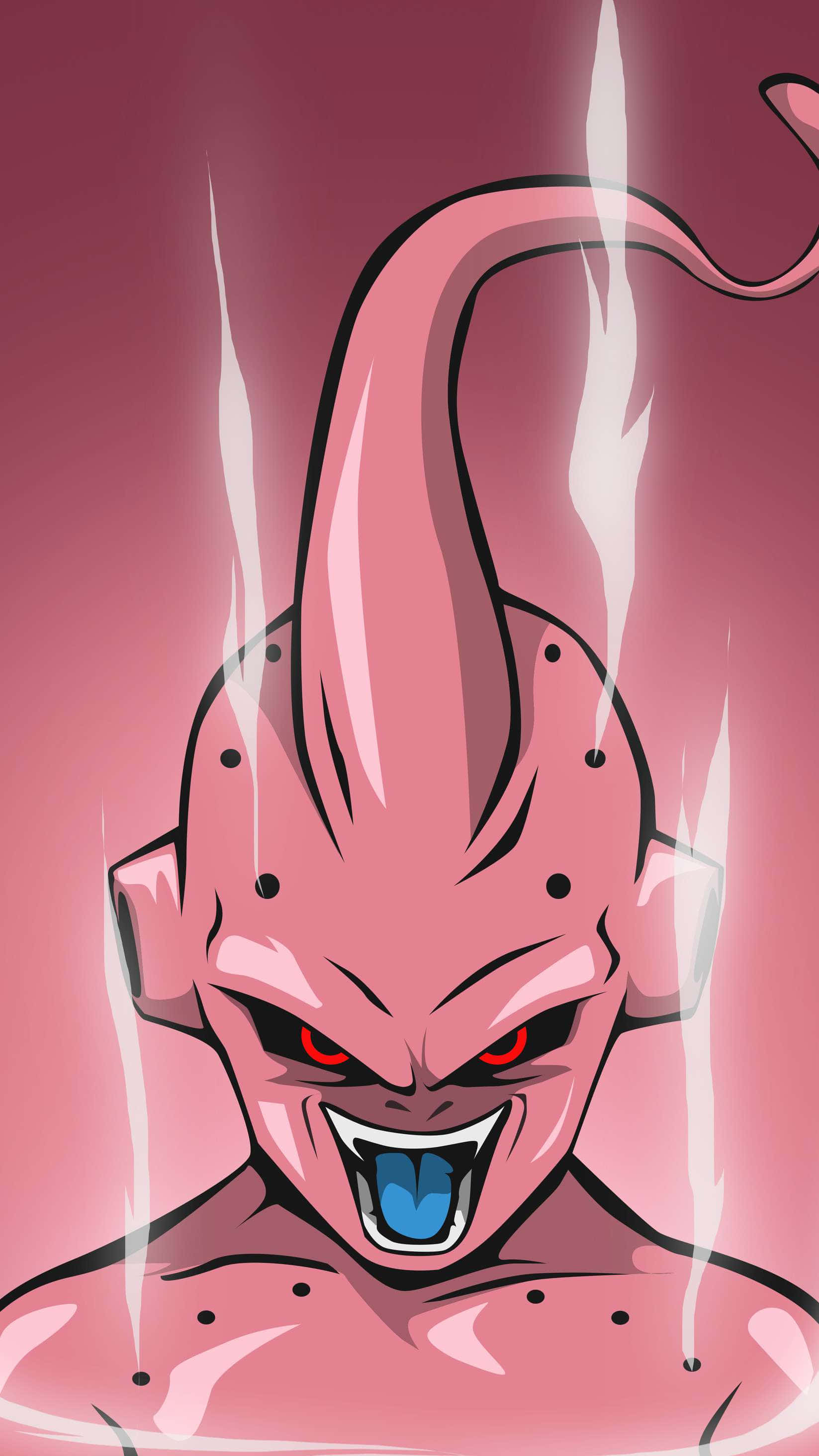 Buu, pink-skinned, red eyes, 2K Phone Wallpaper
