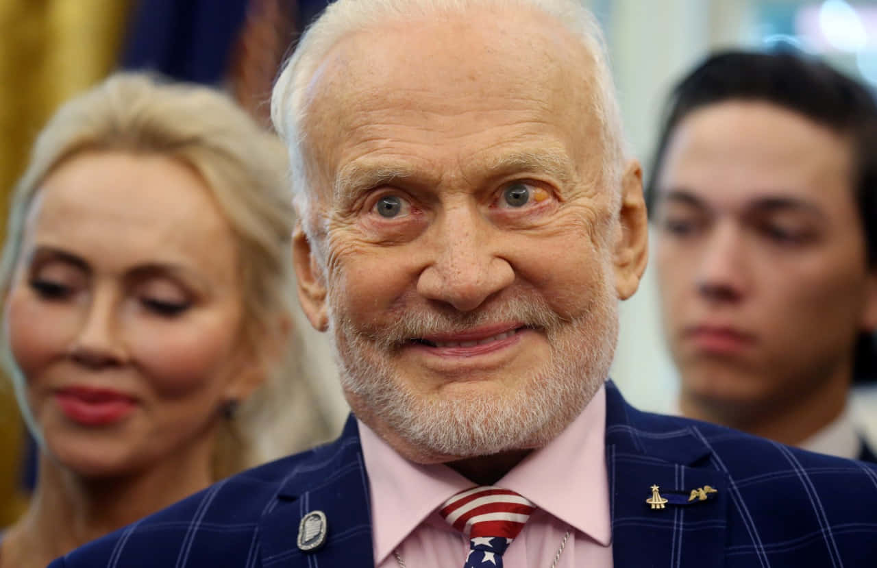 Buzz Aldrin, white hair, beard, HD Desktop Wallpaper