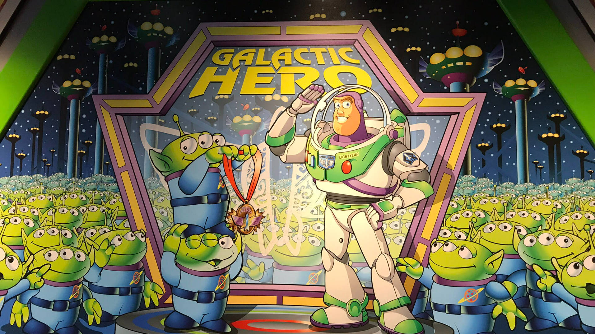 Buzz Lightyear Of Star Command, galactic hero, green aliens, Full HD Desktop Wallpaper