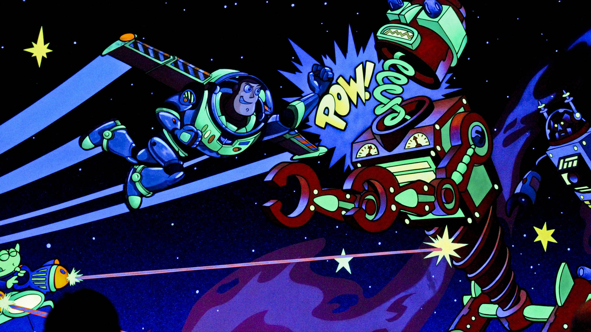 Buzz Lightyear Of Star Command, space suit, giant robot, Full HD Desktop Wallpaper