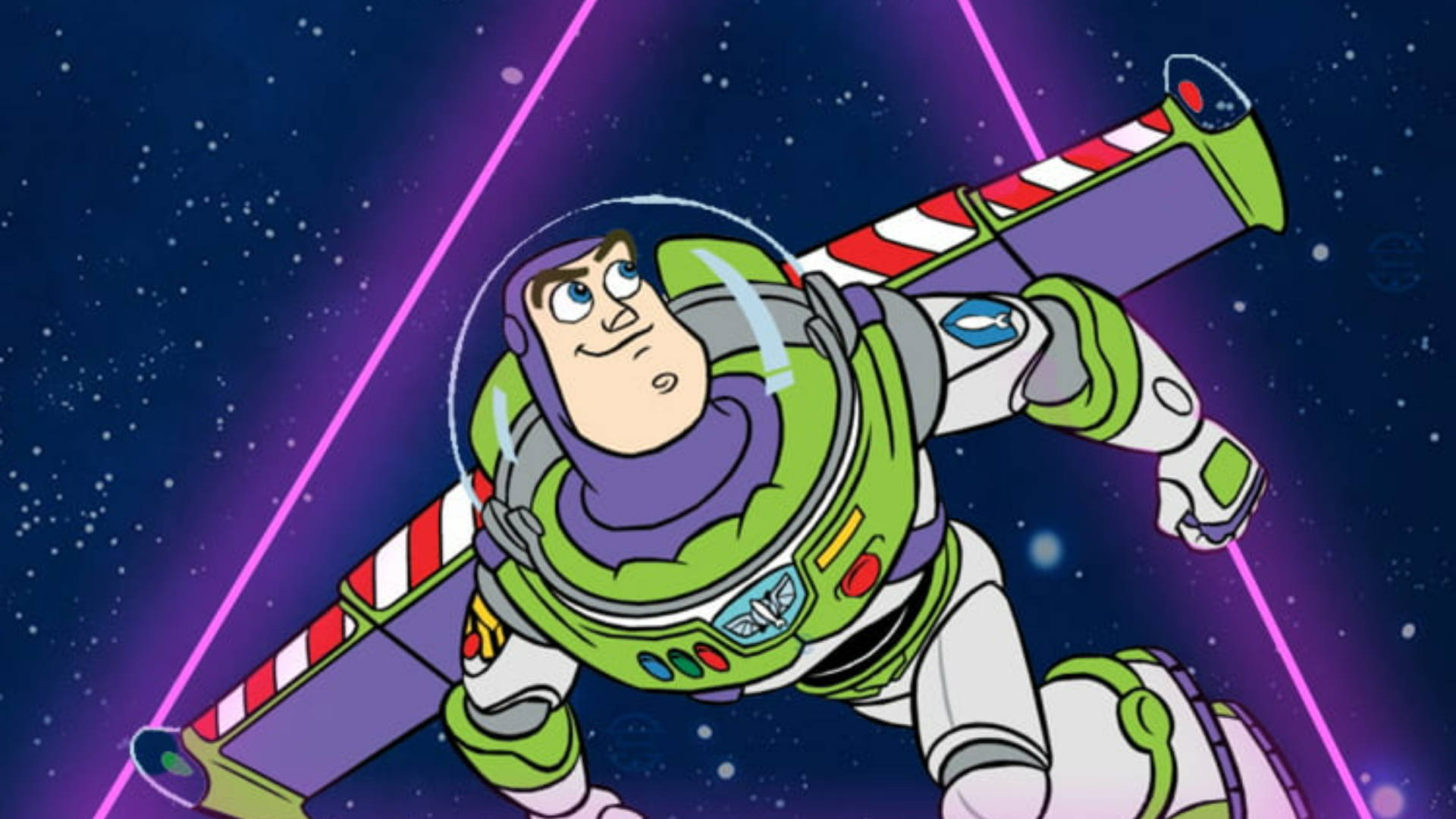 Buzz Lightyear Of Star Command, green and white suit, purple accents, Full HD Desktop Wallpaper