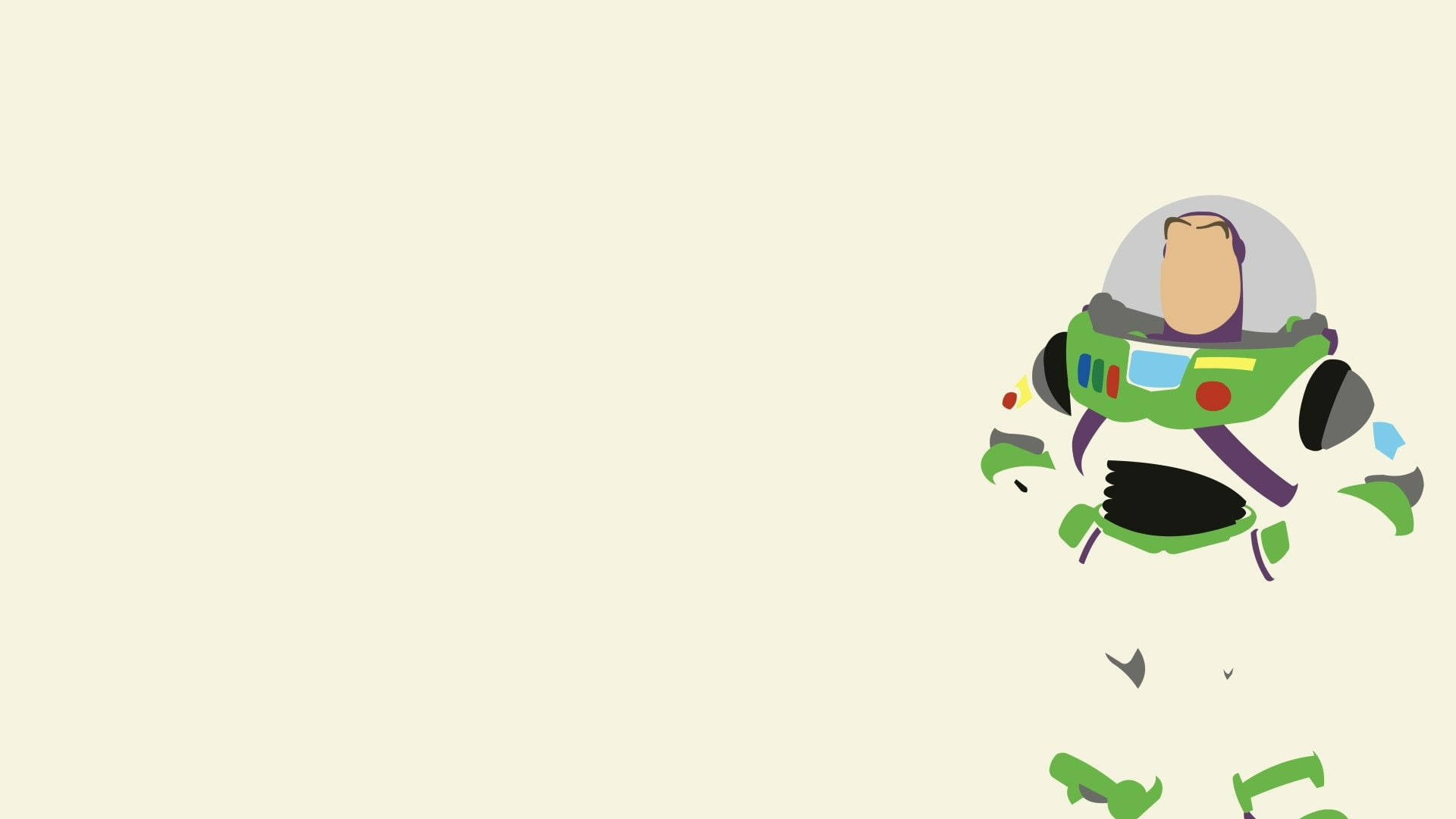 Buzz Lightyear Of Star Command, green and white space suit, creamy background, Full HD Desktop Wallpaper