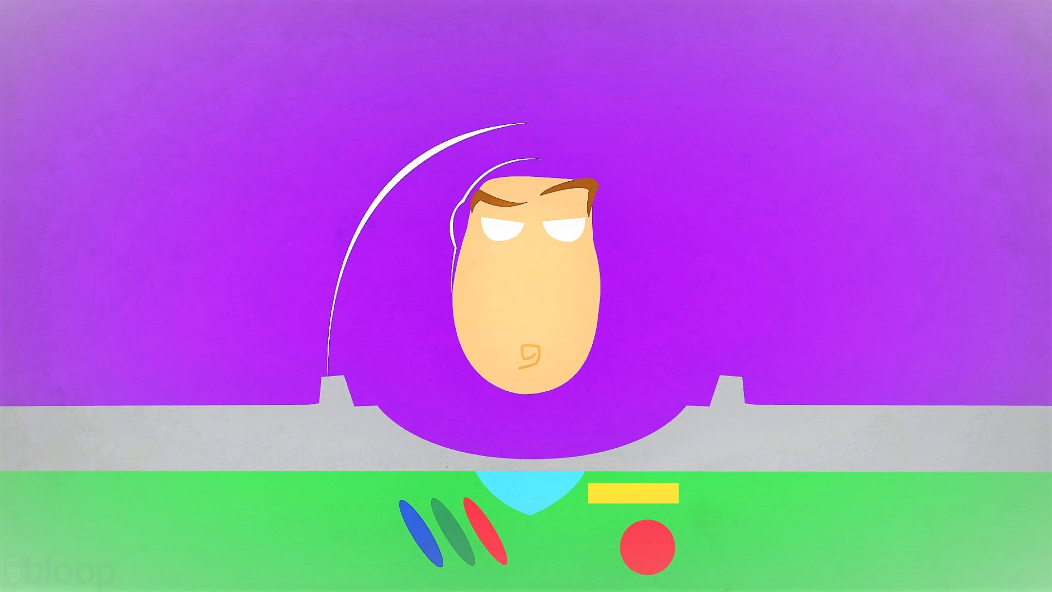Buzz Lightyear, vector art, purple background, Full HD Desktop Wallpaper