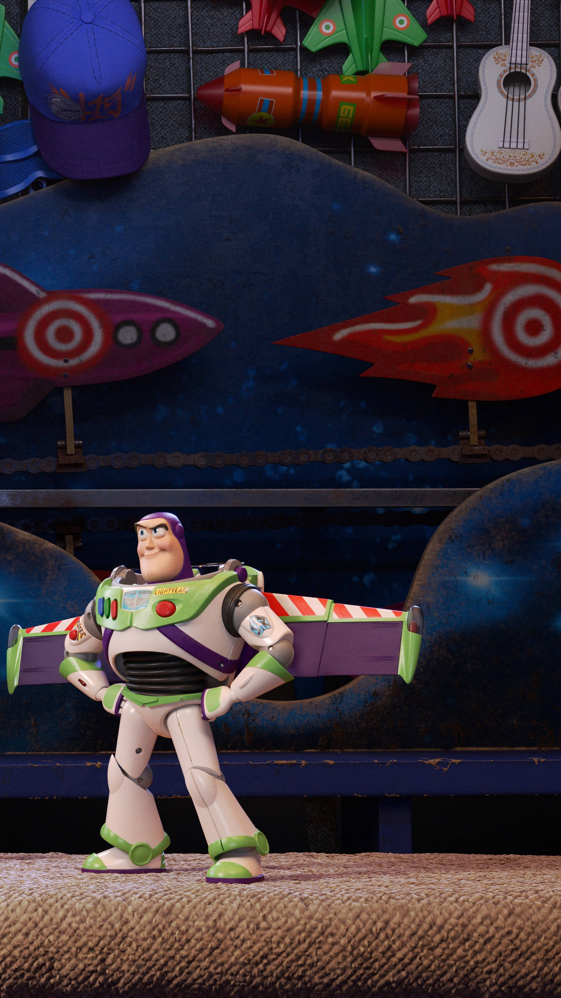 Buzz Lightyear, toy store, child's room, 2K Phone Wallpaper