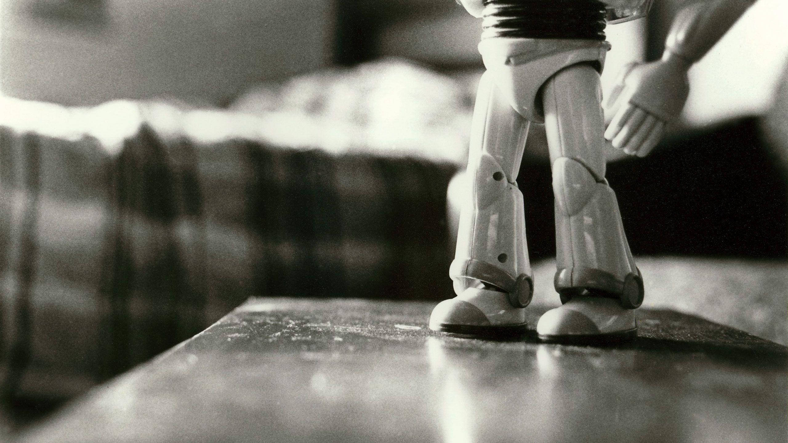 Buzz Lightyear, black and white, toy robot, 2K Desktop Wallpaper