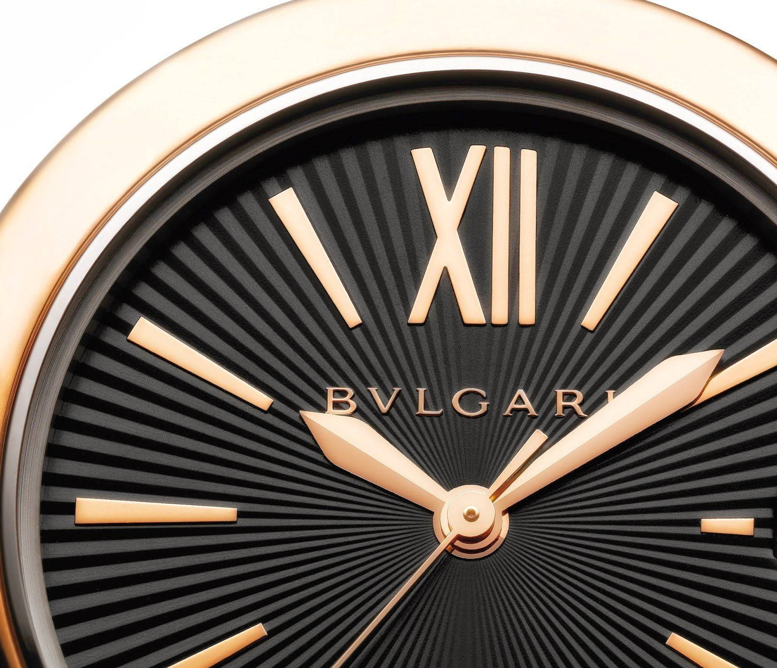 Bvlgari, rose gold hands, Roman numerals, HD Desktop Wallpaper