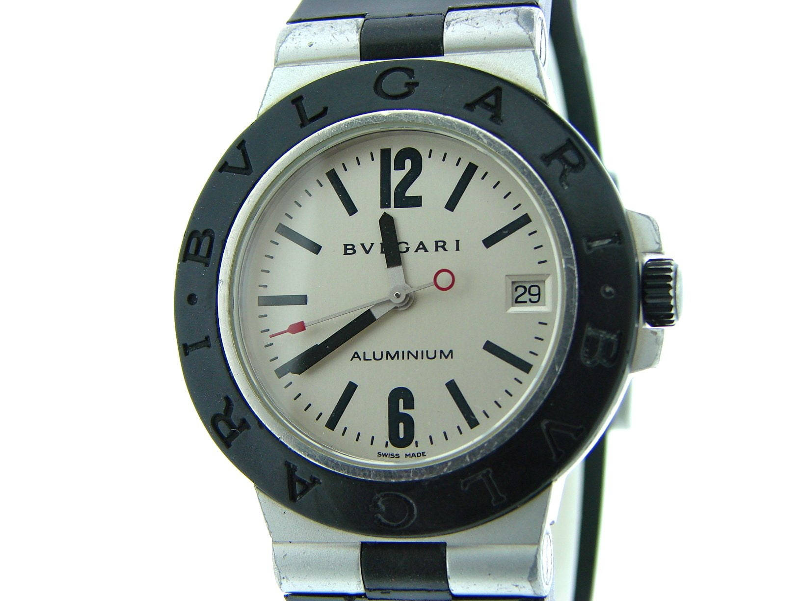 Bvlgari, aluminium watch, black bezel, HD Desktop Wallpaper